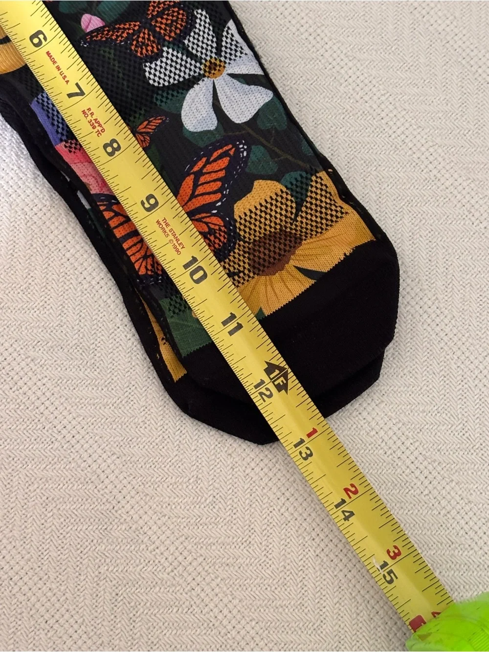 🟣Floral Knee-High Socks in Black with Multicolor Blooms